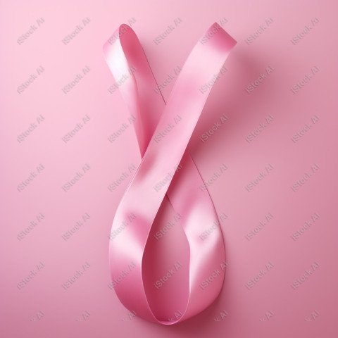 A pink ribbon on a studio background, pink october