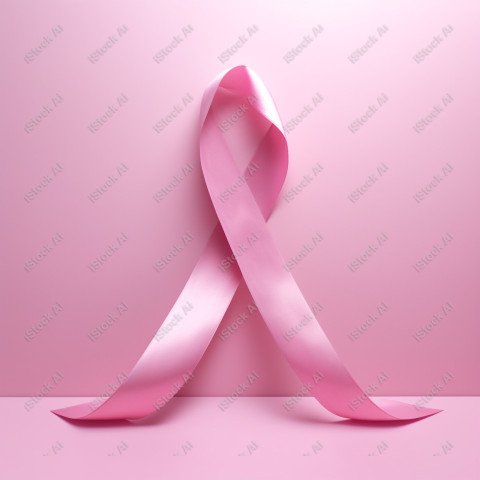 A pink ribbon on a studio background, pink october