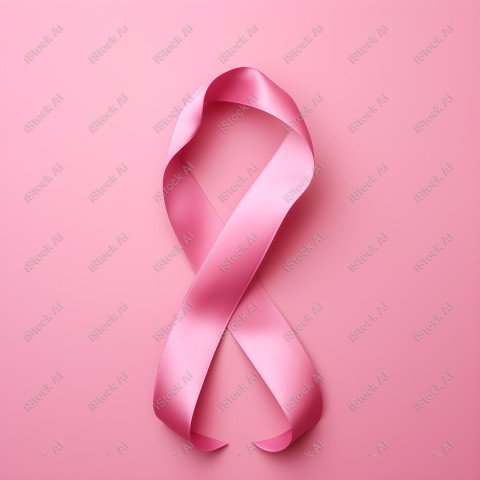 A pink ribbon on a studio background, pink october