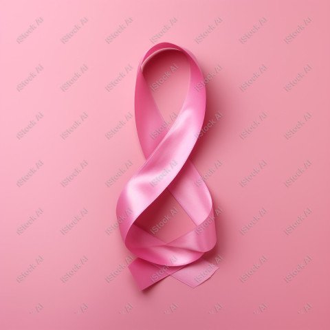 A pink ribbon on a studio background, pink october