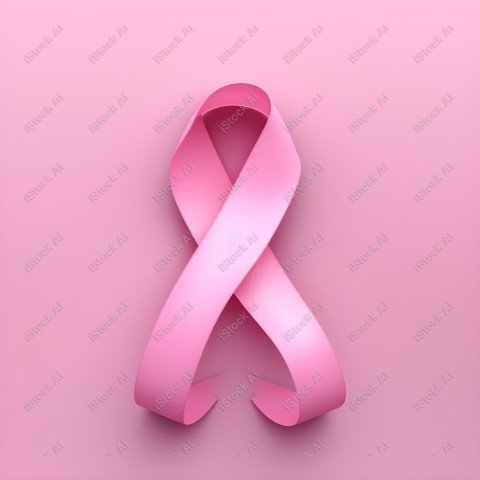 A pink ribbon on a studio background, pink october