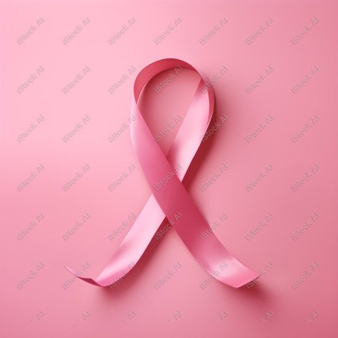 A pink ribbon on a studio background, pink october