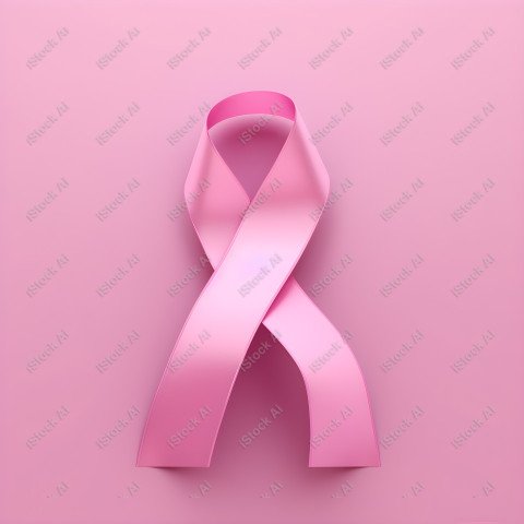 A pink ribbon on a studio background, pink october