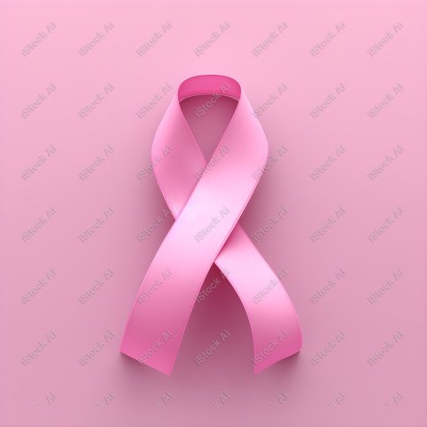 A pink ribbon on a studio background, pink october