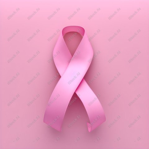 A pink ribbon on a studio background, pink october