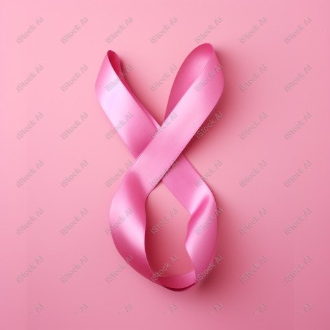 A pink ribbon on a studio background, pink october