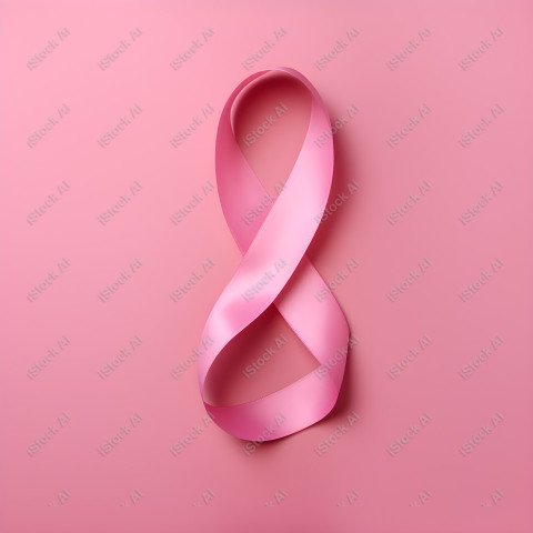 A pink ribbon on a studio background, pink october