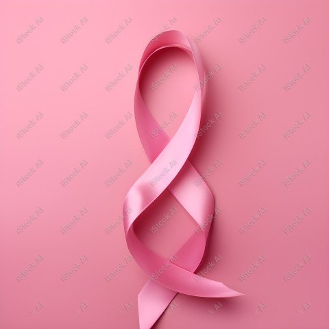 A pink ribbon on a studio background, pink october