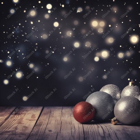 A beautiful background with beautiful Christmas balls and snow