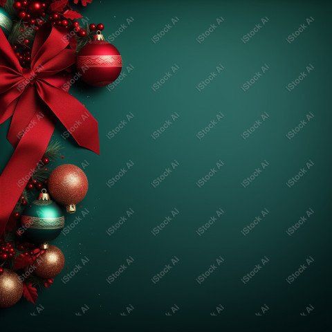 Christmas background with text space, green background