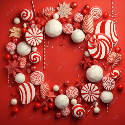 Christmas background with bright red and white colors