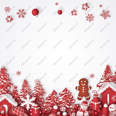 Christmas background template decorated with sweets