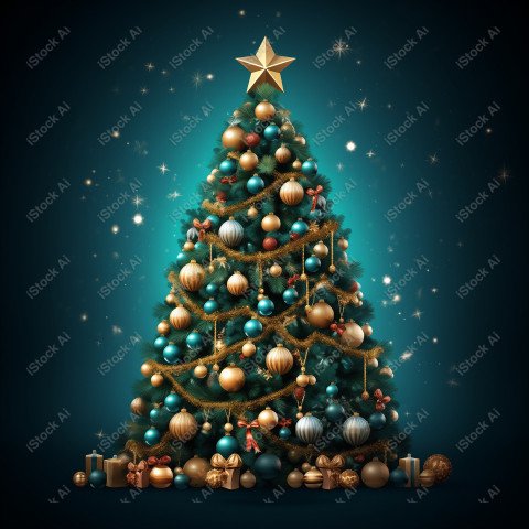 Decorative background with Christmas tree