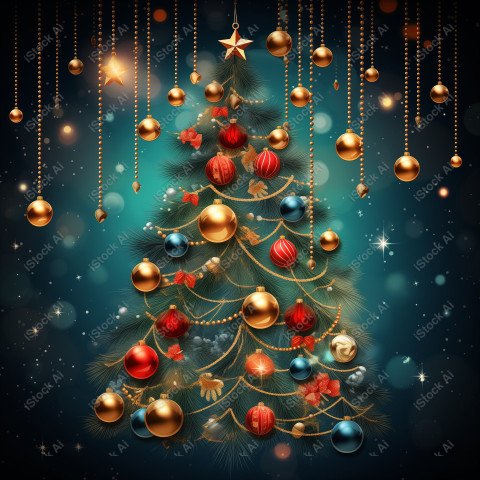 Decorative background with Christmas tree