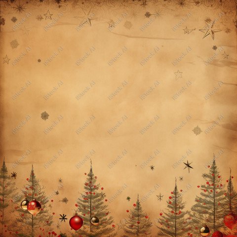 Kraft paper background design with Christmas