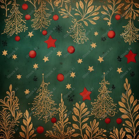 Kraft paper background design with Christmas