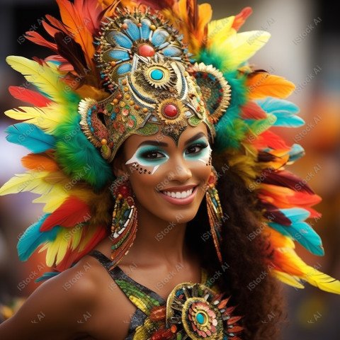Brazil woman rio carnival costume, Generative Ai (7)
