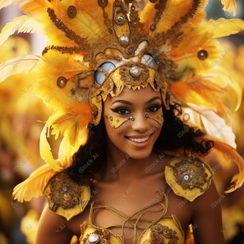 Brazil woman rio carnival costume, Generative Ai (2)