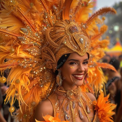 Brazil woman rio carnival costume, Generative Ai (1)