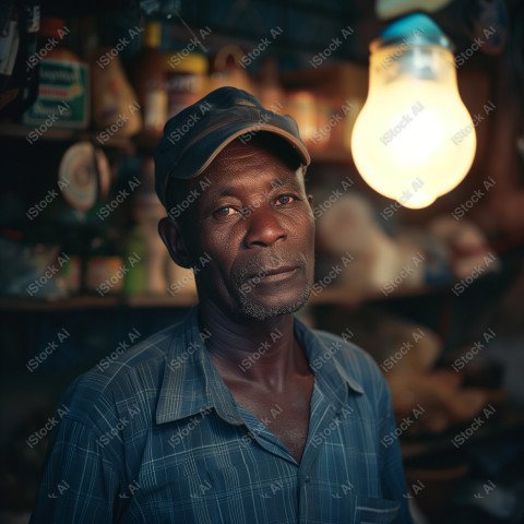 Cinematic, Portrait Photo, a merchant from African, Generated with AI (19)