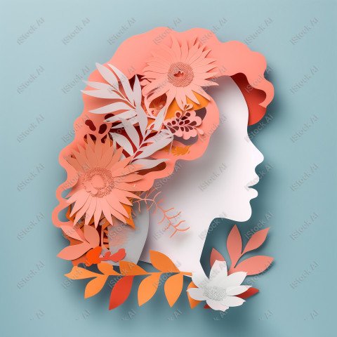 Free Image International Women's Day paper style concept illustration in naturalistic style, light pink (6)